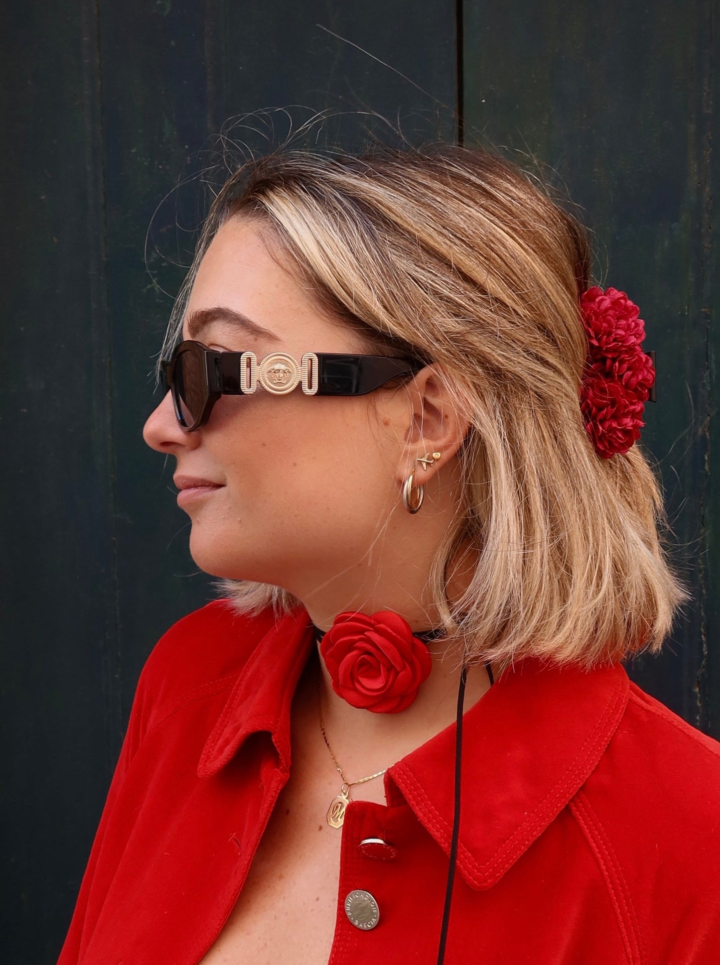 Alcantara Flower Clip