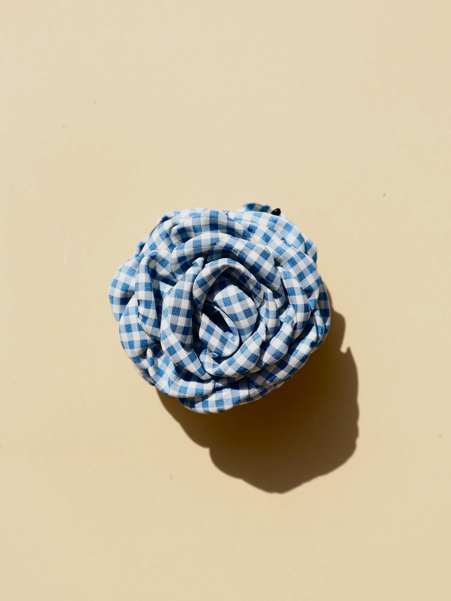 Blue Vichy Flower Clip