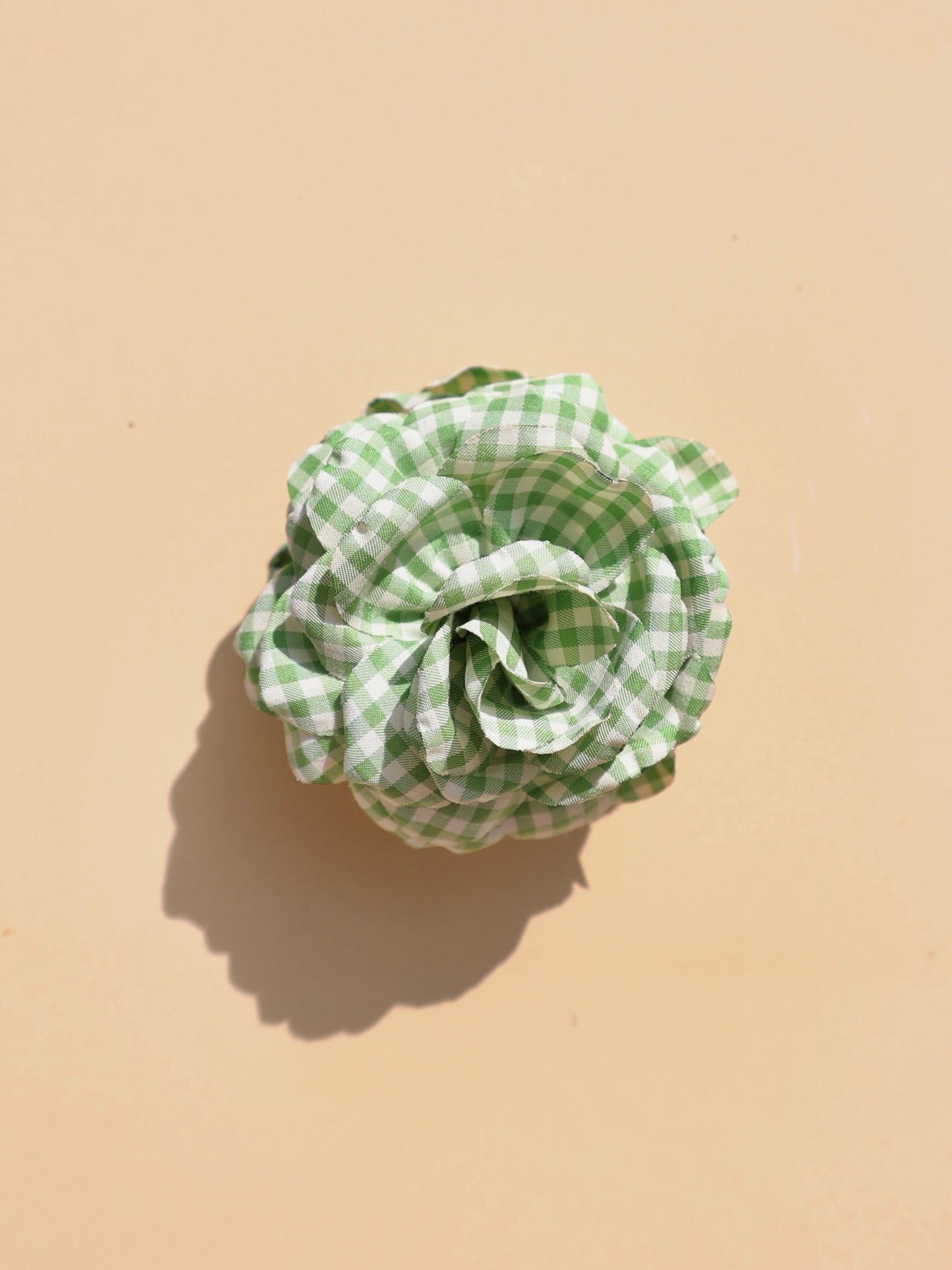 Green Vichy Flower Clip